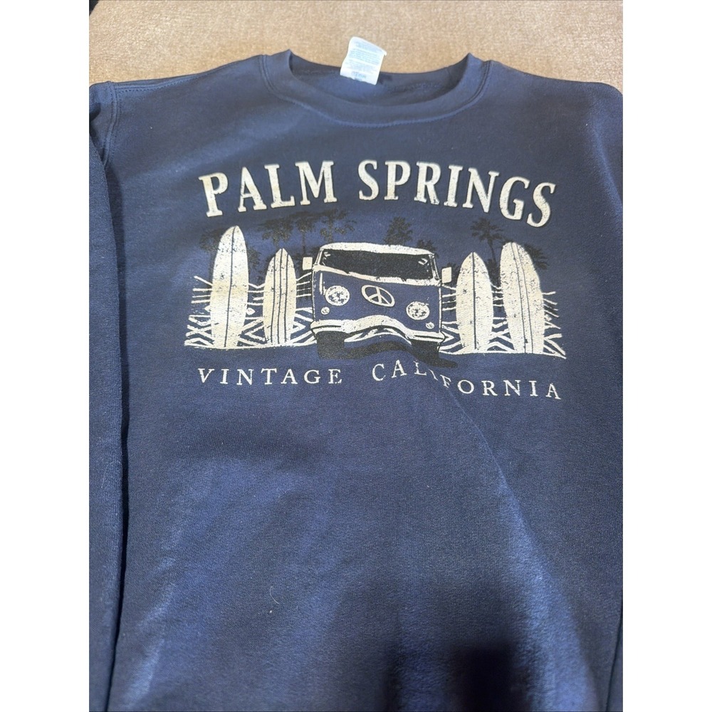 Palm Springs California Blue Pullover Sweater Blue Size Small - Picture 5 of 10